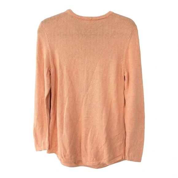 Pure J.Jill Peach Cashmere Zippered Kangaroo Pouch Sweater Size Small - Picture 7 of 7